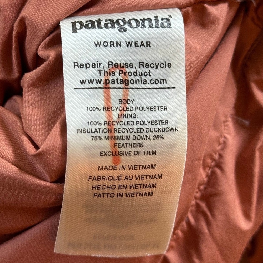 Patagonia Terracotta Brown Silent Down Jacket Women's Small - Picture 6 of 6